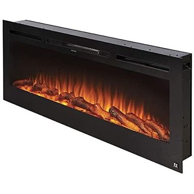 36 Inch 9 Colors Flame Electric Fireplace for Metal and Tempered Glass Area Heated