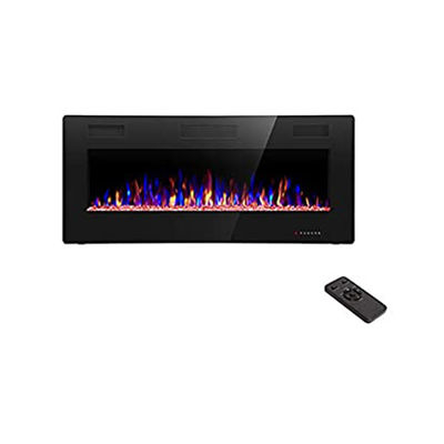 36 Inch 9 Colors Flame Electric Fireplace for Metal and Tempered Glass Area Heated