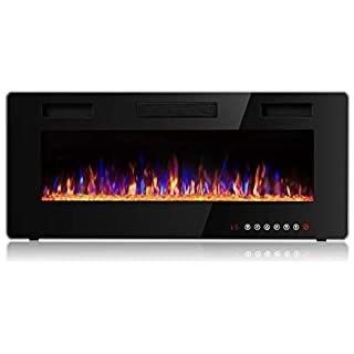 Wall Mount Nine Colors Kamin Electric Fireplaces Stoves with Metal and Tempered Glass