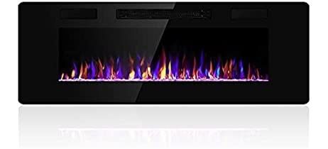 Wall Mount Nine Colors Kamin Electric Fireplaces Stoves with Metal and Tempered Glass
