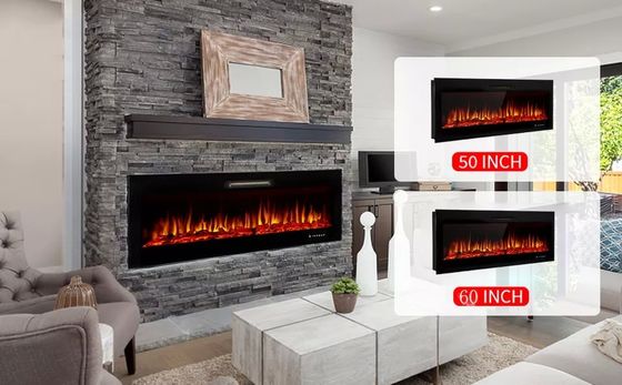 Versatile Safe Electric Fireplace Heater 50 inch 9 Colors Flame Dimplex Mirror Heater