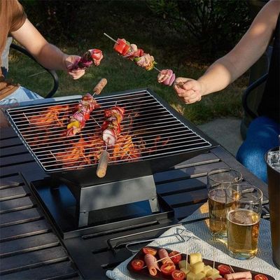 High Pressure Protection Device Foldable Stainless Steel BBQ Grill for Outdoor Camping