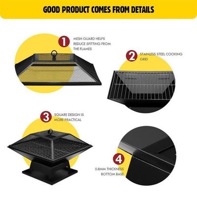 High Pressure Protection Device Foldable Stainless Steel BBQ Grill for Outdoor Camping