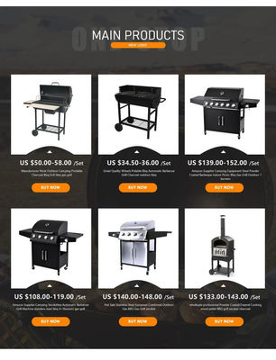Outdoor Kitchen with Sink and Grill 6 Burner Propane Gas Type 430 Stainless Steel