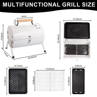 Compact Pellet Charcoal BBQ Meat Smokers Machine Small Portable Mini Smoker Grill
