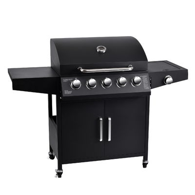 CE/TUV/LFGB Certified Warming Grid 430 SS 5 1 Burners Gas Grills for Outdoor BBQ