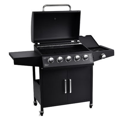 CE/TUV/LFGB Certified Warming Grid 430 SS 5 1 Burners Gas Grills for Outdoor BBQ