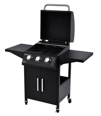 Indoor and Outdoor Multi-Stage Regulation 3 Burner Black Commercial Gas Bbq Grill Machine