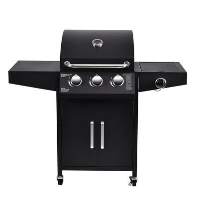 Enjoy Smoke-Free Camping and Barbecue with 4-Burner Steel Gas Stove in Outdoor Garden