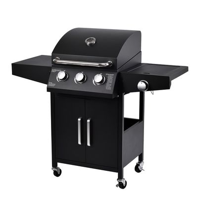 Enjoy Smoke-Free Camping and Barbecue with 4-Burner Steel Gas Stove in Outdoor Garden