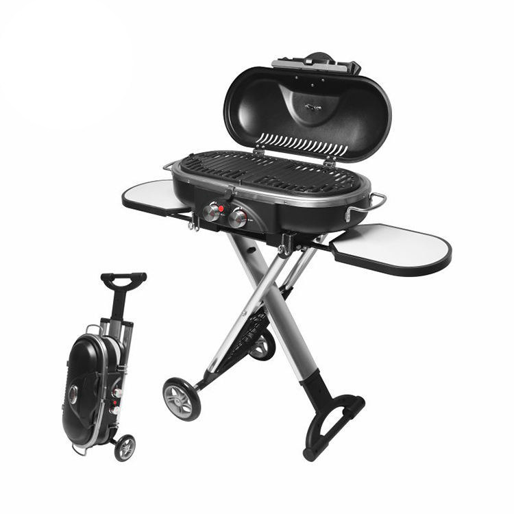 Portable Foldable Gas Electronic Camping Outdoor Barbecue BBQ Gas Grills with Trolley