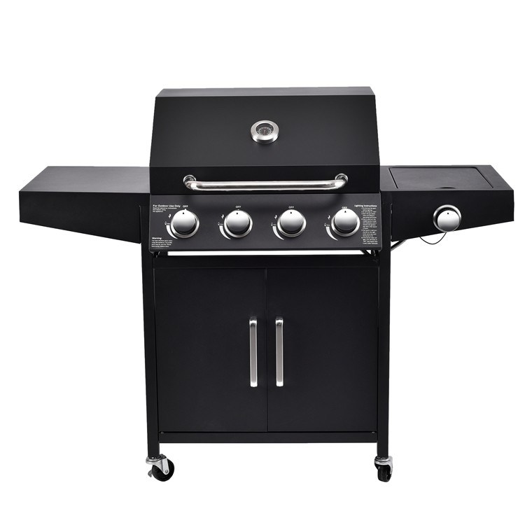 Easily Assembled 4 1 Burners Gas Grills Powder Coated Camping Bbq Grill Machine Design